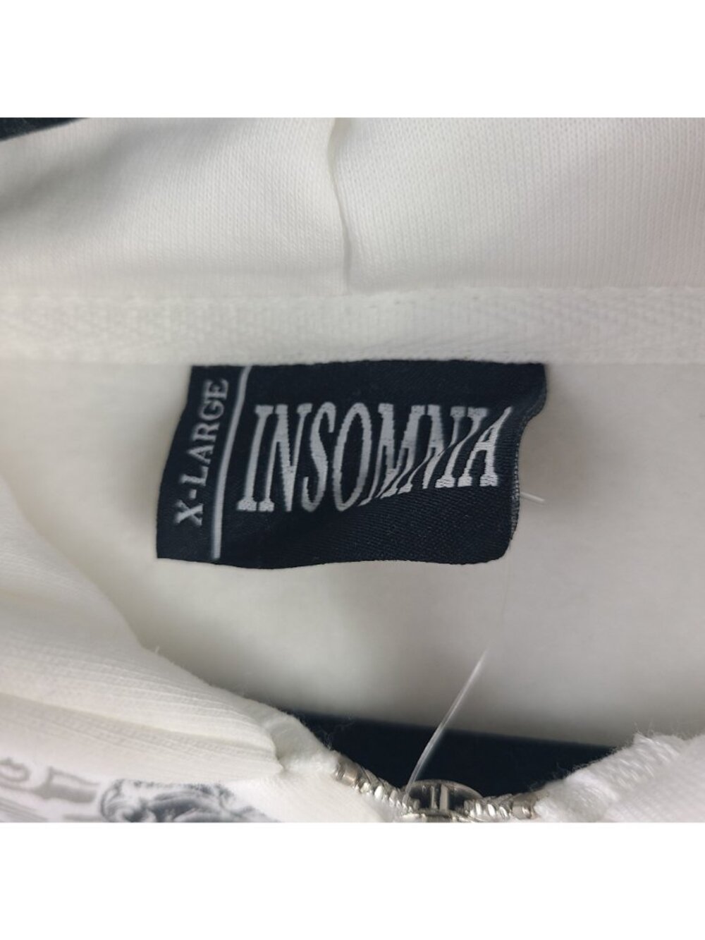 NEW Insomnia IV Elegance Cropped Hoodie With Angel & Cross Graphic White Sz XL - Picture 2 of 7